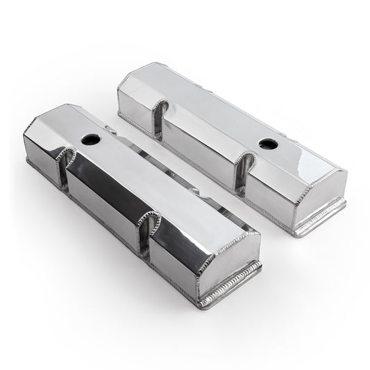 Tapas de válvulas fabricadas para Chevy SBC 350, pulidas, altas y con orificio