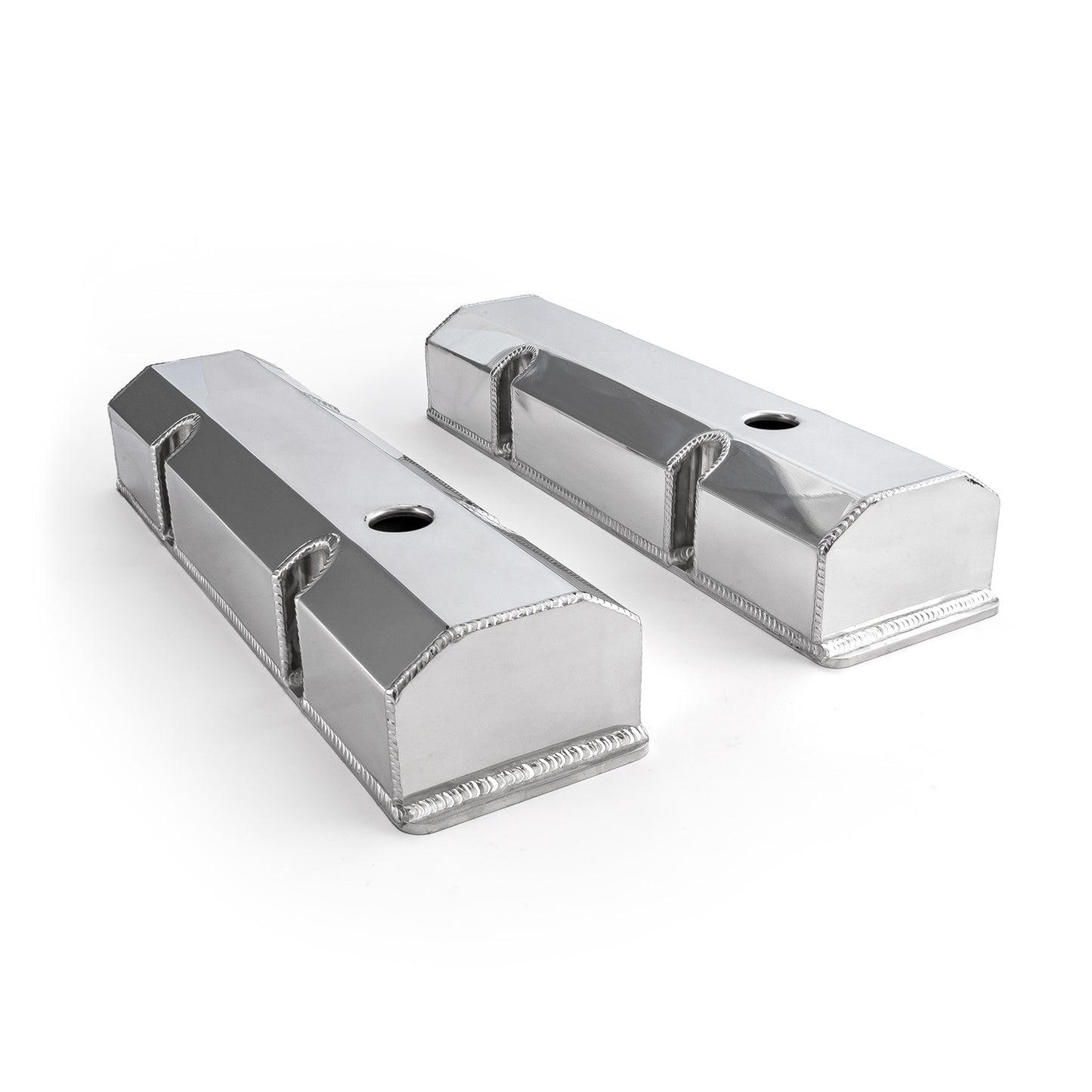 Tapas de válvulas fabricadas para Chevy SBC 350, pulidas, altas y con orificio