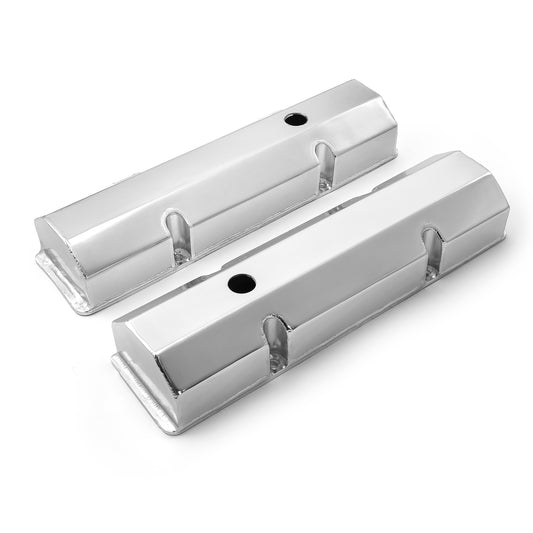 Tapas de válvulas fabricadas para Chevy SBC 350, satinadas, altas y con orificio