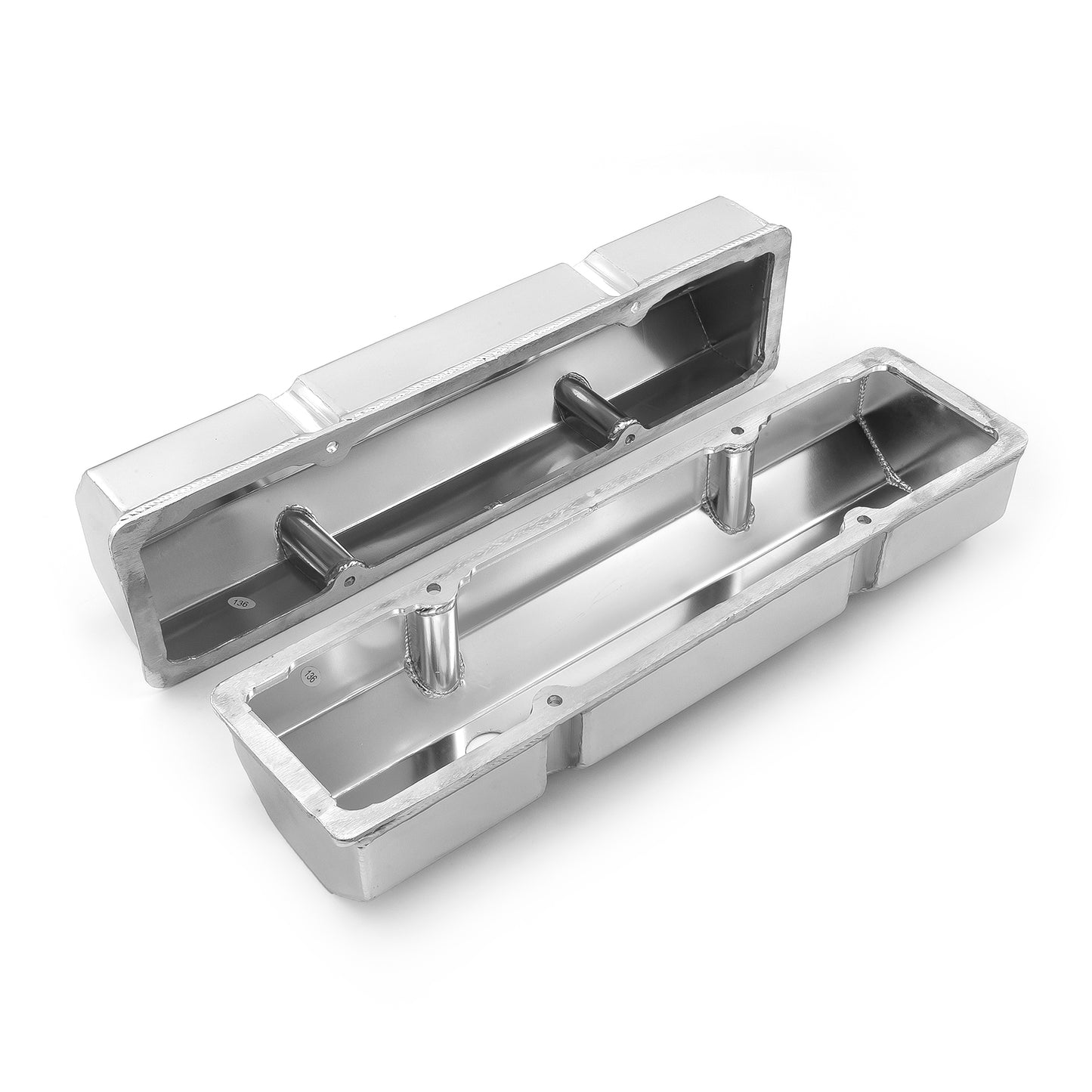 Tapas de válvulas fabricadas para Chevy SBC 350, satinadas, altas y con orificio