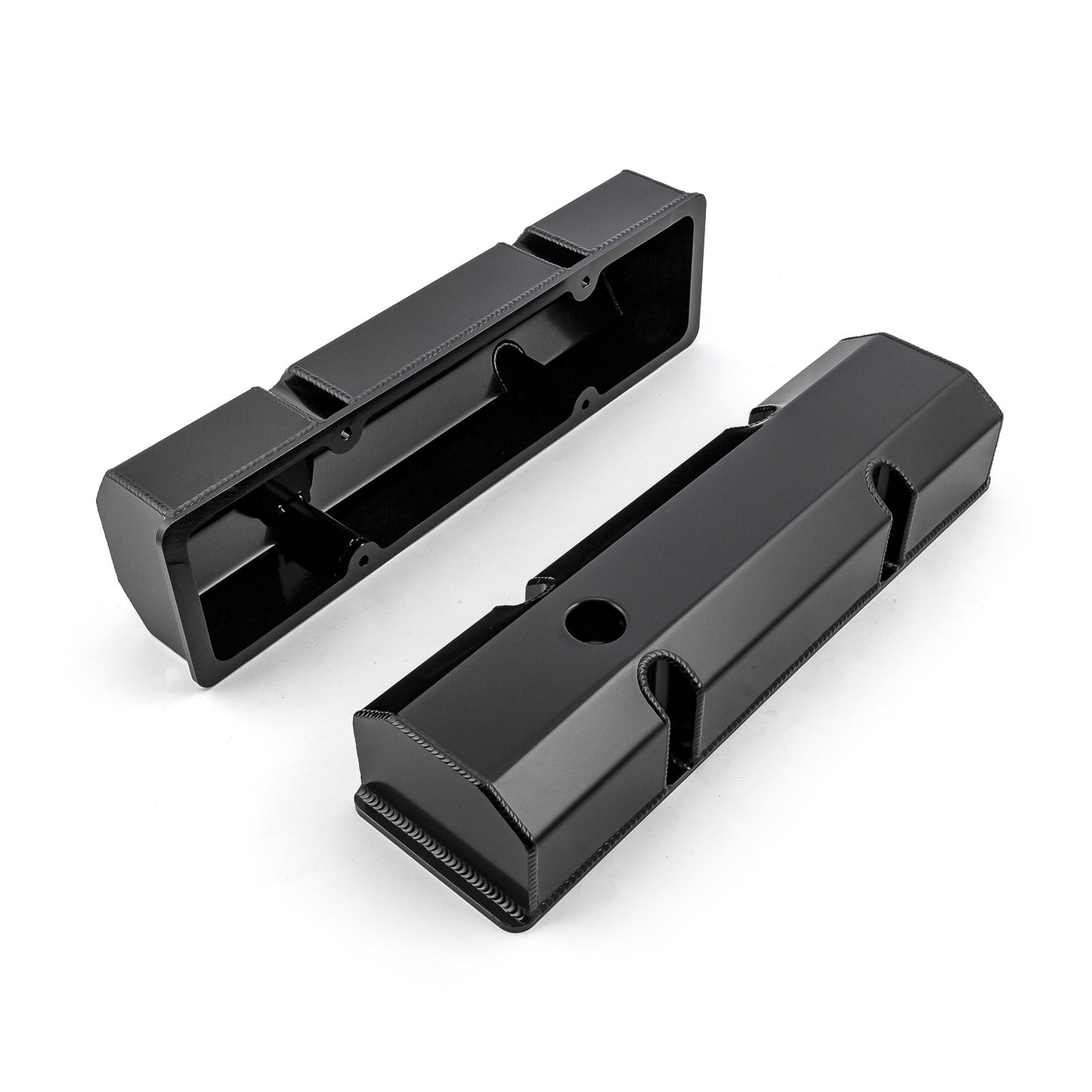 Tapas de válvulas fabricadas para Chevy SBC 350, negras, altas, con orificio