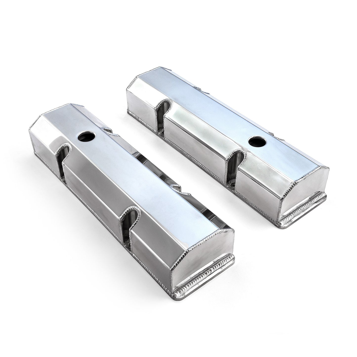 Tapas de válvulas fabricadas para Chevy SBC 350, pulidas, altas y sin orificio