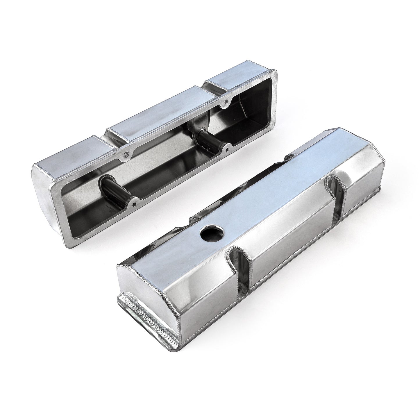 Tapas de válvulas fabricadas para Chevy SBC 350, pulidas, altas y sin orificio