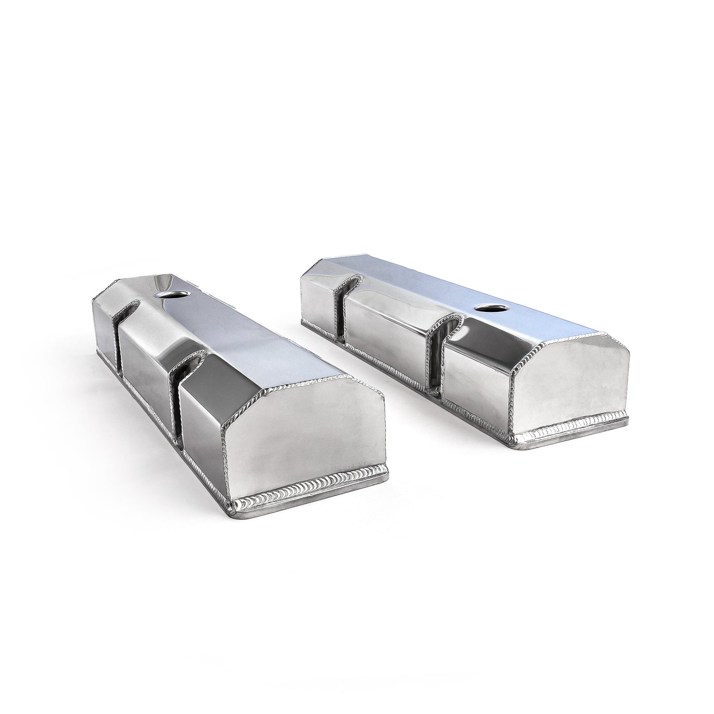 Tapas de válvulas fabricadas para Chevy SBC 350, pulidas, altas y sin orificio