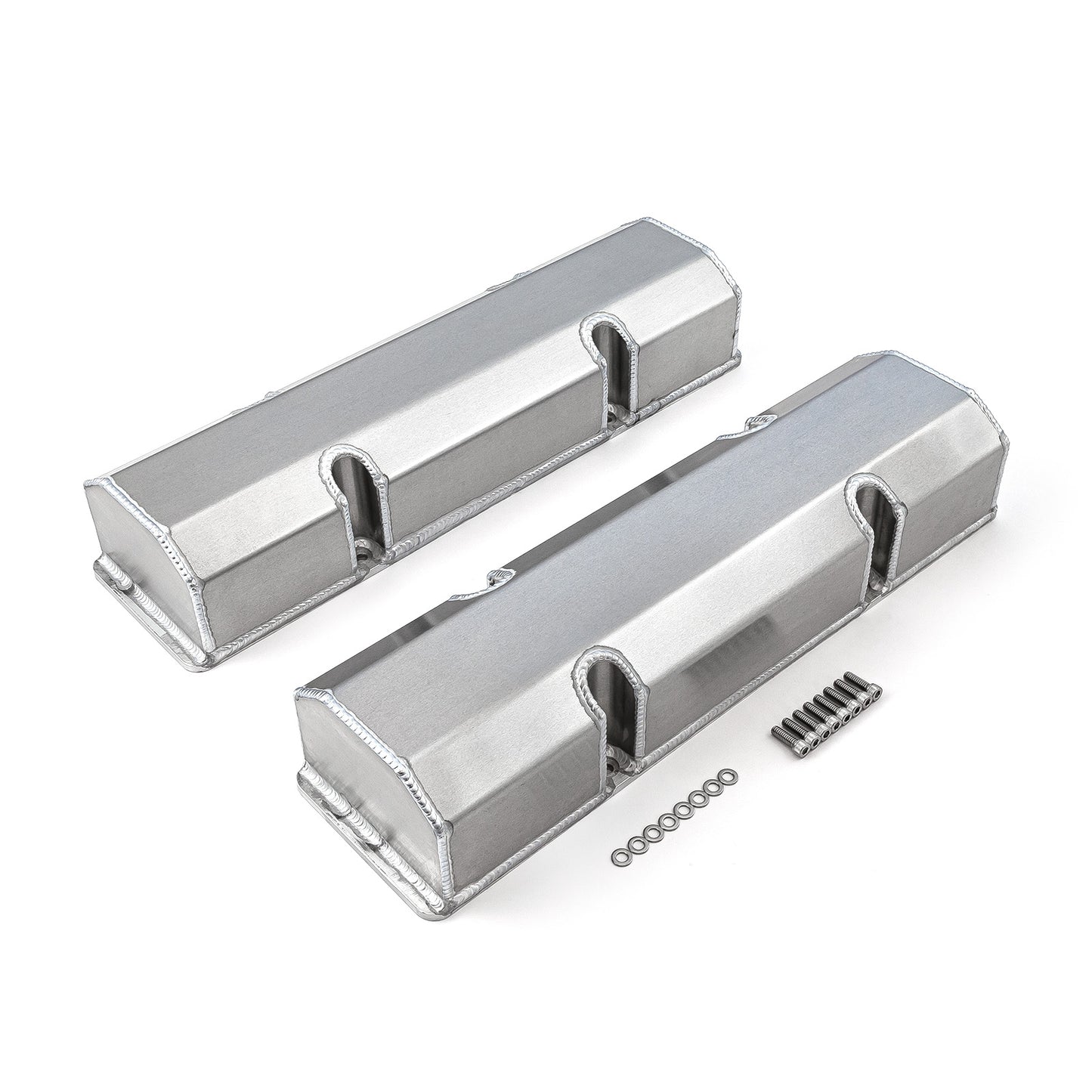 Tapas de válvulas fabricadas para Chevy SBC 350, satinadas, altas, sin orificio