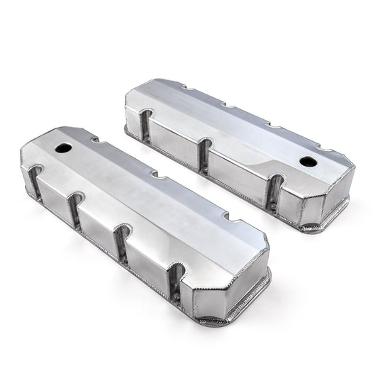 Chevy BBC 454 Fabricated Valve Covers Polished Tall w/ Hole