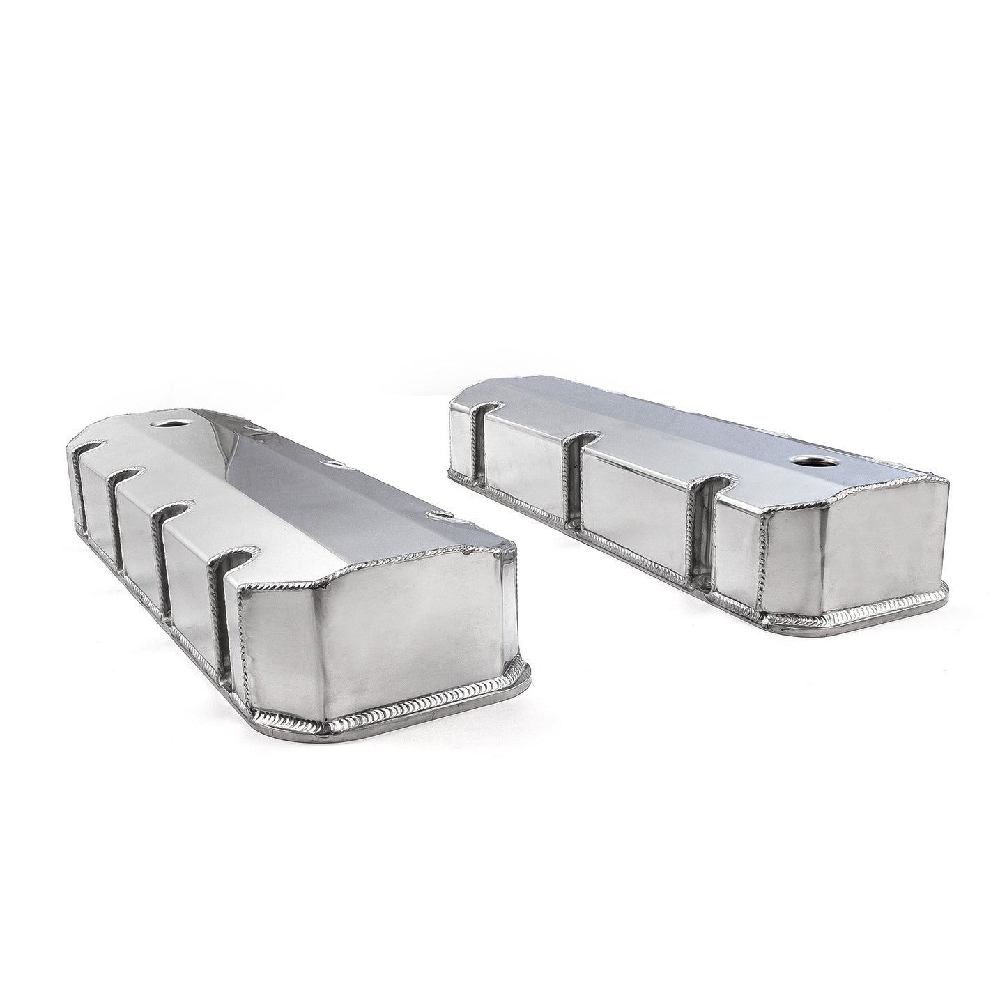 Chevy BBC 454 Fabricated Valve Covers Polished Tall w/ Hole