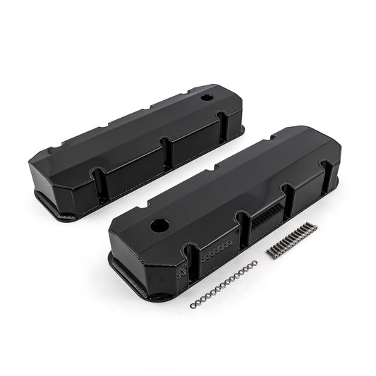 Chevy BBC 454 Fabricated Valve Covers Black Tall w/ Hole
