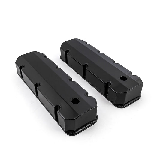 Chevy BBC 454 Fabricated Valve Covers Black Tall w/ Hole