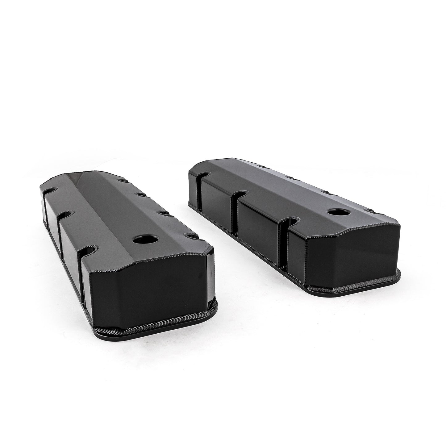 Tapas de válvulas fabricadas para Chevy BBC 454, negras, altas, con orificio