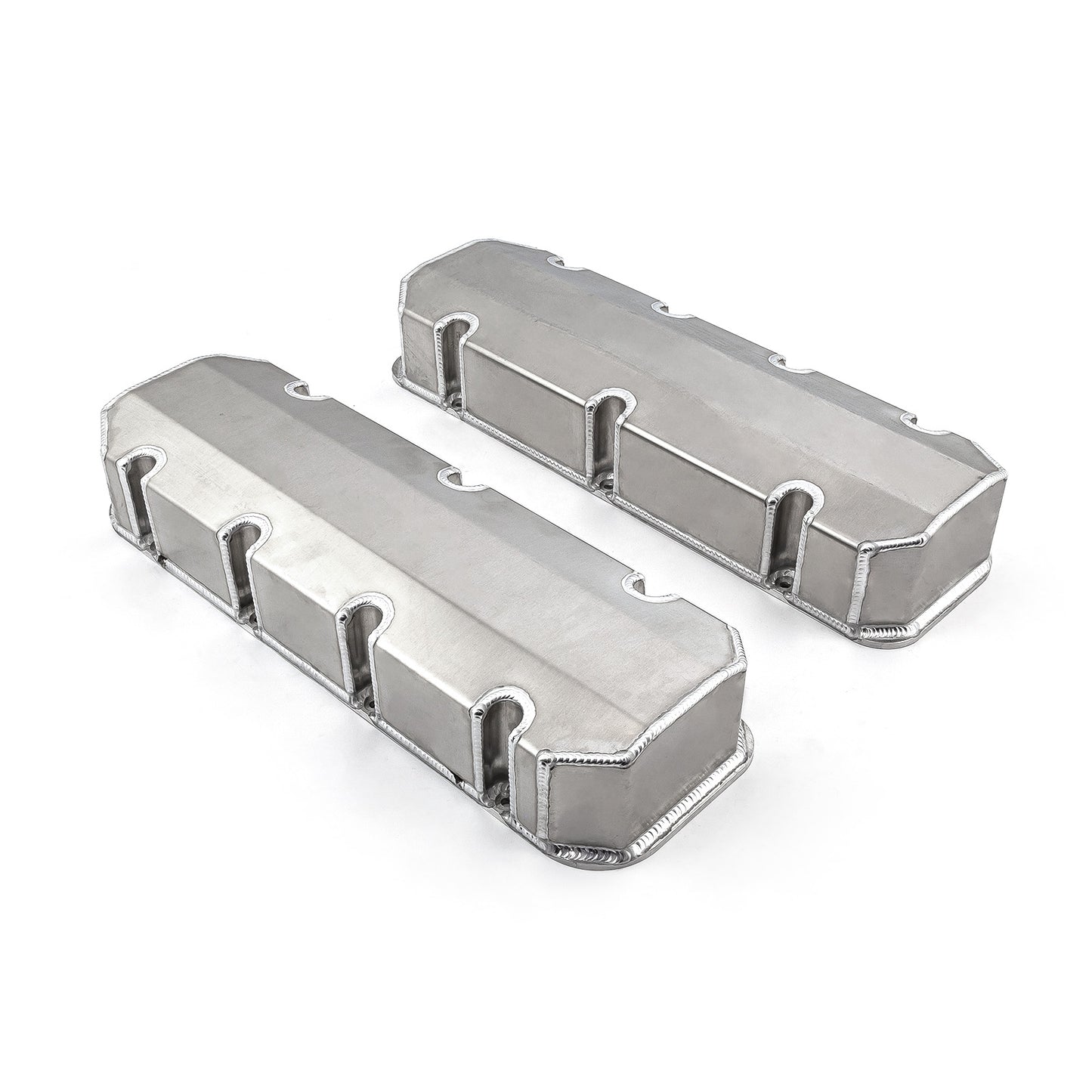 Tapas de válvulas fabricadas Chevy BBC 454, satinadas, altas, sin orificio