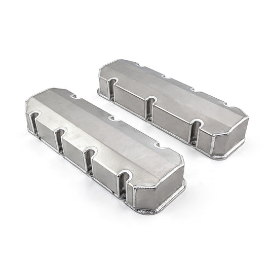 Chevy BBC 454 Fabricated Valve Covers Satin Tall w/o Hole
