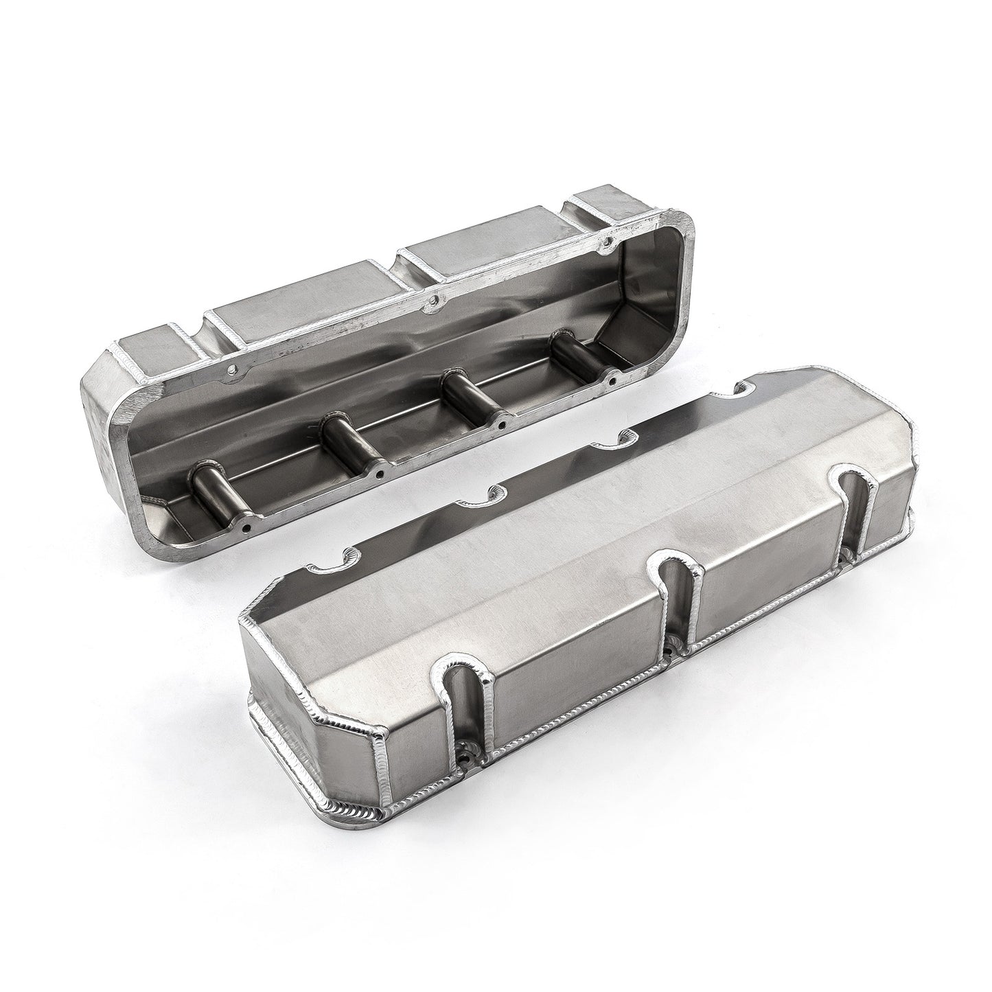 Tapas de válvulas fabricadas Chevy BBC 454, satinadas, altas, sin orificio