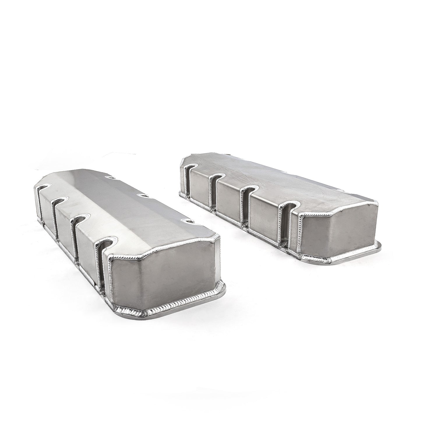 Tapas de válvulas fabricadas Chevy BBC 454, satinadas, altas, sin orificio