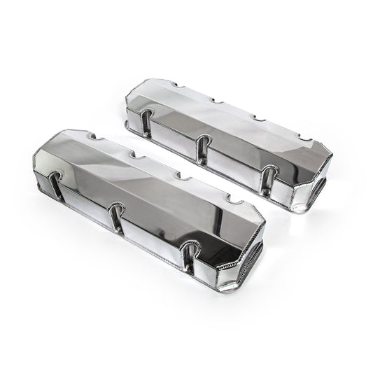 Chevy BBC 454 Fabricated Valve Covers Polished Tall w/o Hole