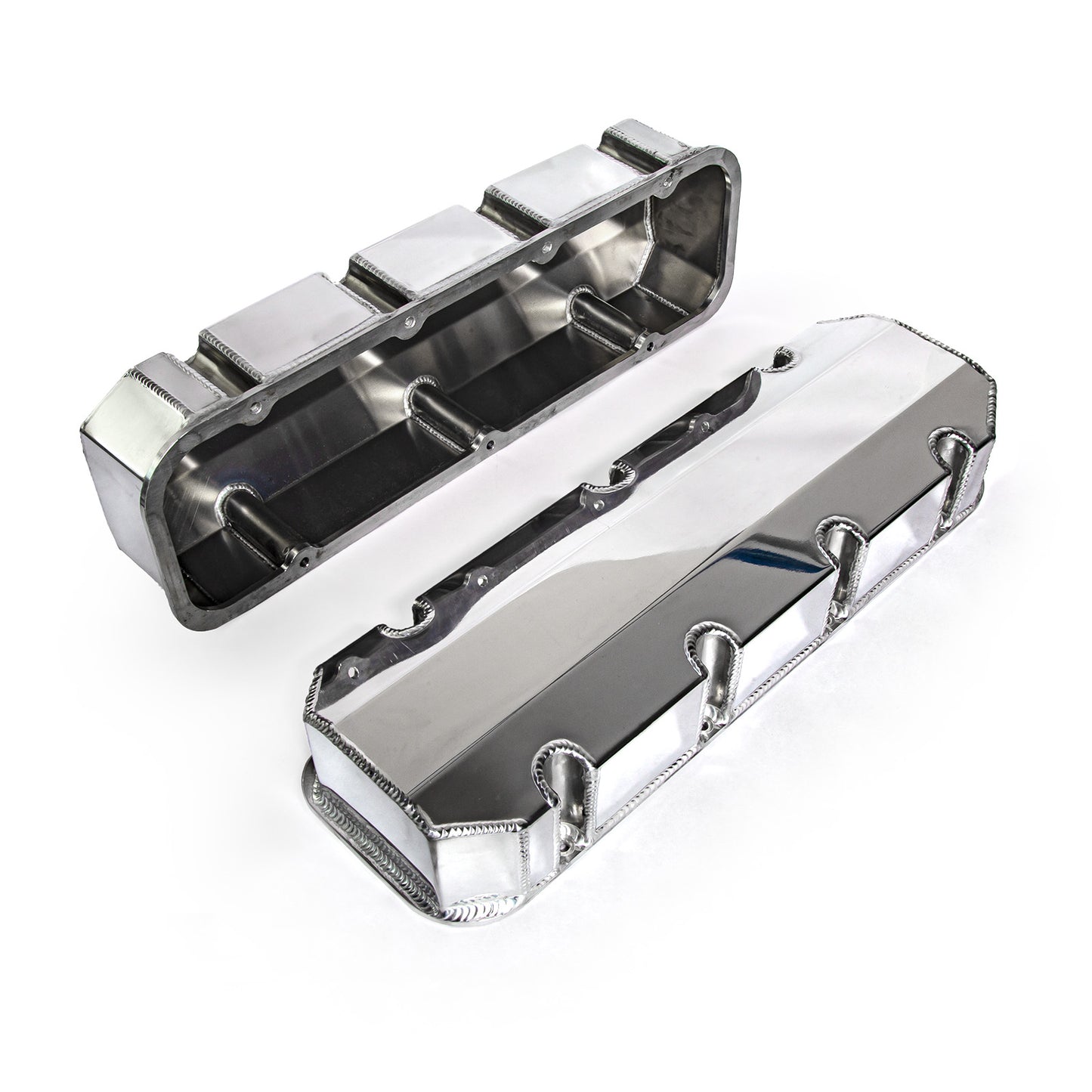 Tapas de válvulas fabricadas Chevy BBC 454 pulidas altas sin orificio