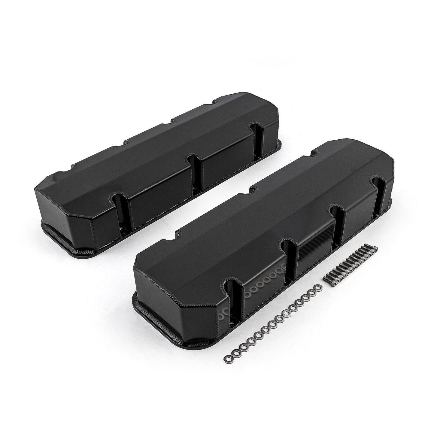 Tapas de válvulas fabricadas para Chevy BBC 454, negras, altas, sin orificio