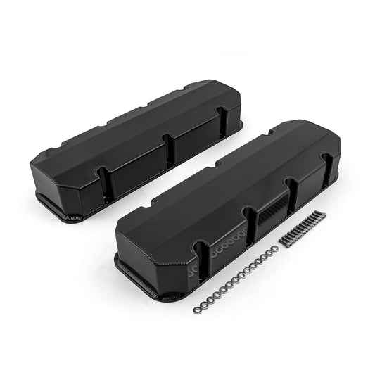 Chevy BBC 454 Fabricated Valve Covers Black Tall w/o Hole