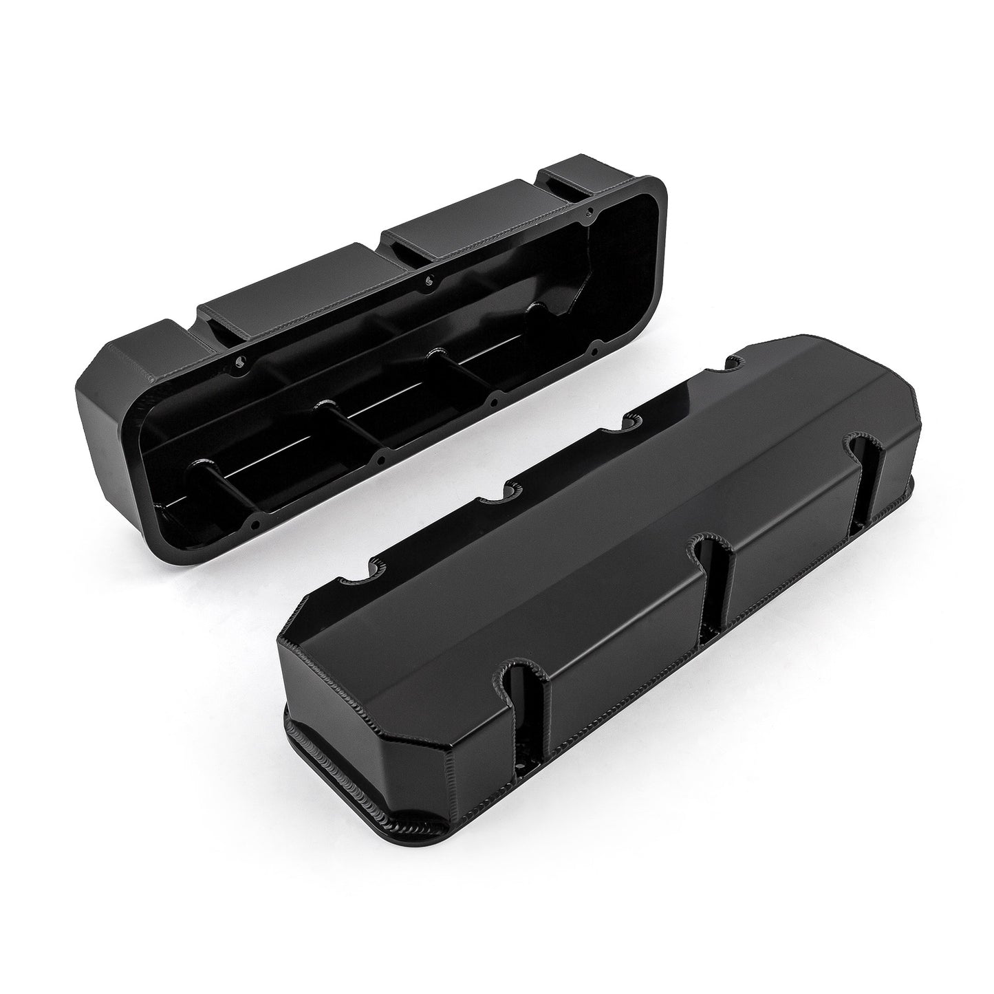 Tapas de válvulas fabricadas para Chevy BBC 454, negras, altas, sin orificio