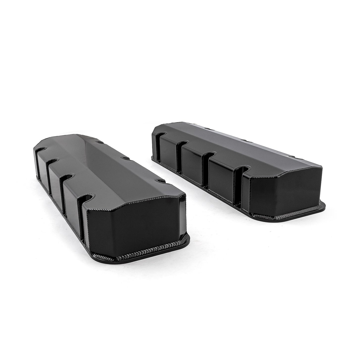 Chevy BBC 454 Fabricated Valve Covers Black Tall w/o Hole