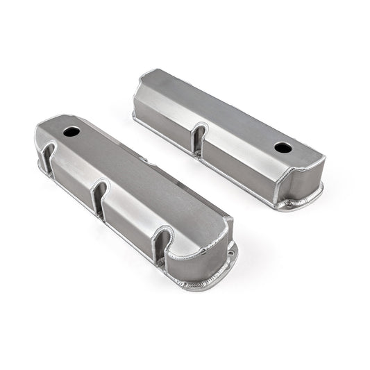 Ford SB 289 302 351 Windsor Fabricated Valve Covers Satin Tall w/ Hole
