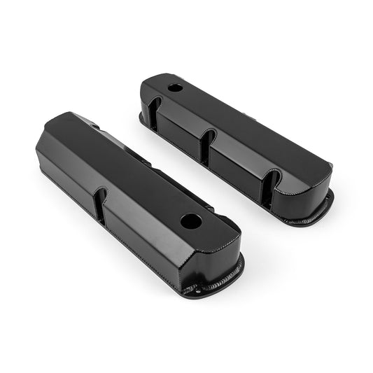 Ford SB 289 302 351 Windsor Fabricated Valve Covers Black Tall w/ Hole