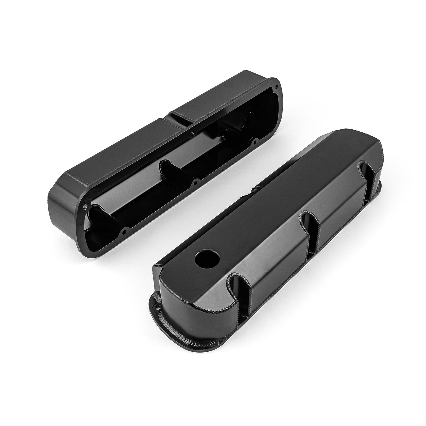 Tapas de válvulas fabricadas para Ford SB 289 302 351 Windsor, negras, altas, con orificio