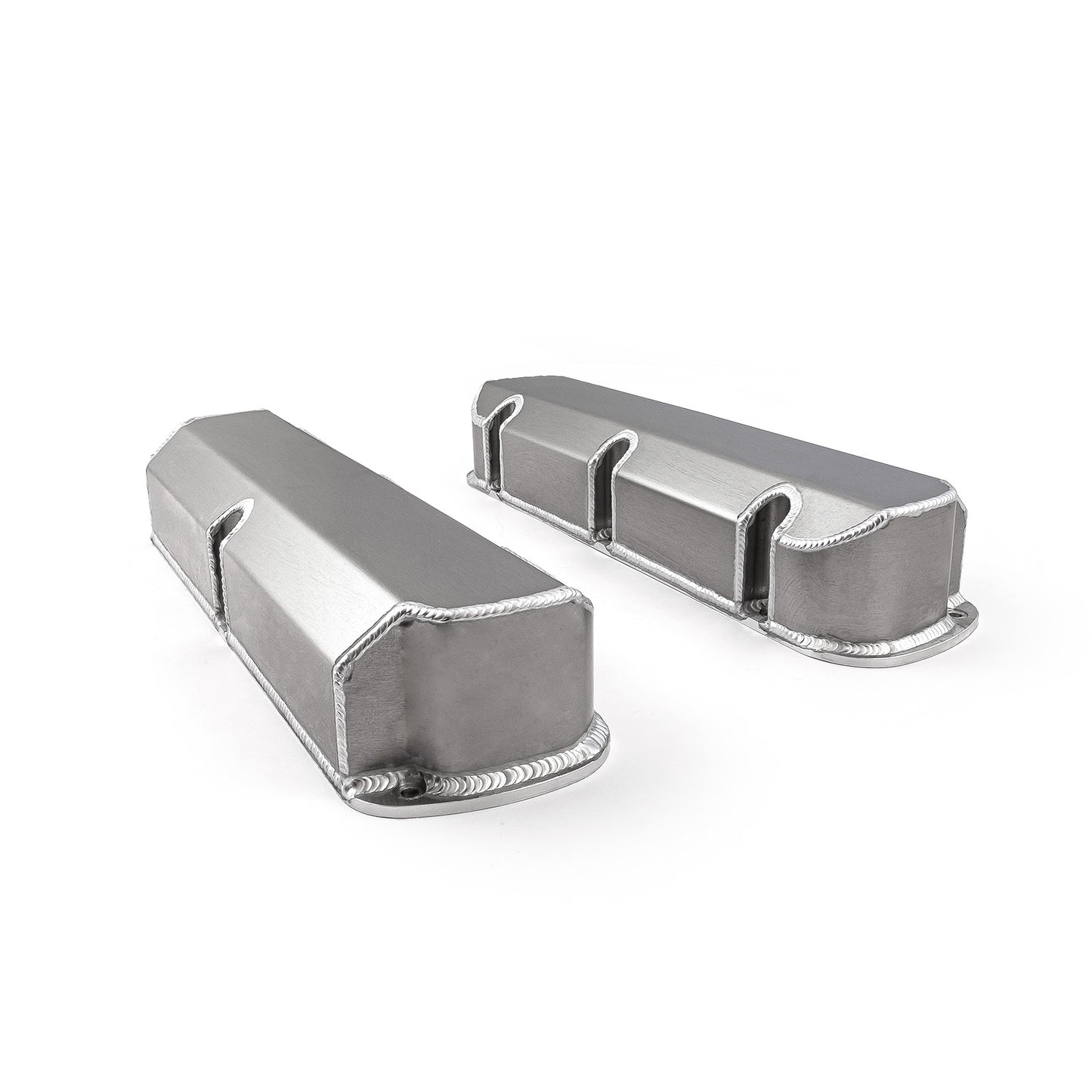 Ford SB 289 302 351 Windsor Fabricated Valve Covers Satin Tall w/o Hole