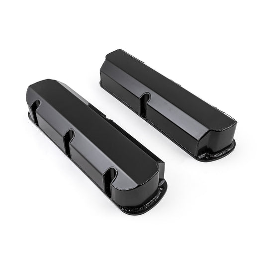 Ford SB 289 302 351 Windsor Fabricated Valve Covers Black Tall w/o Hole