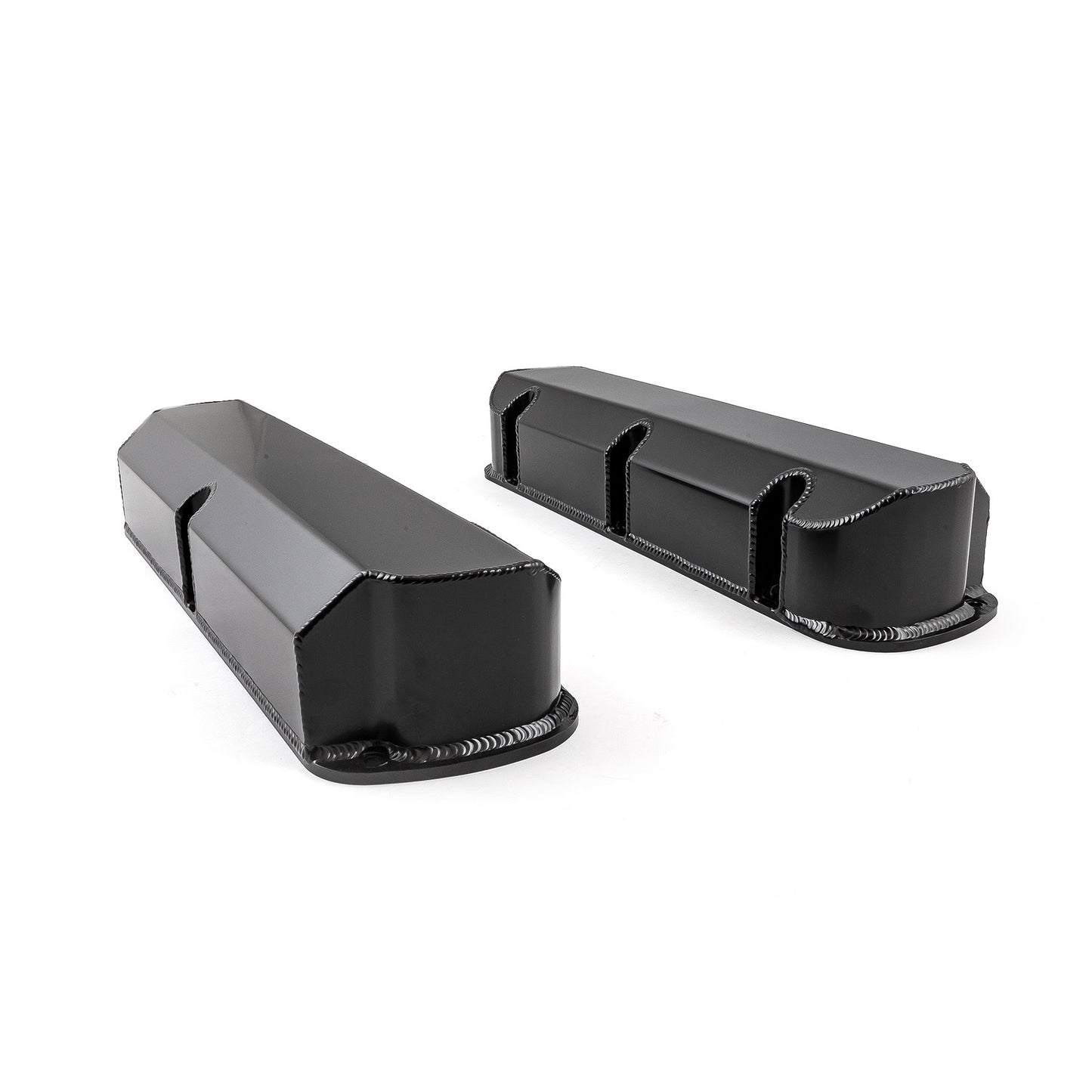 Ford SB 289 302 351 Windsor Fabricated Valve Covers Black Tall w/o Hole