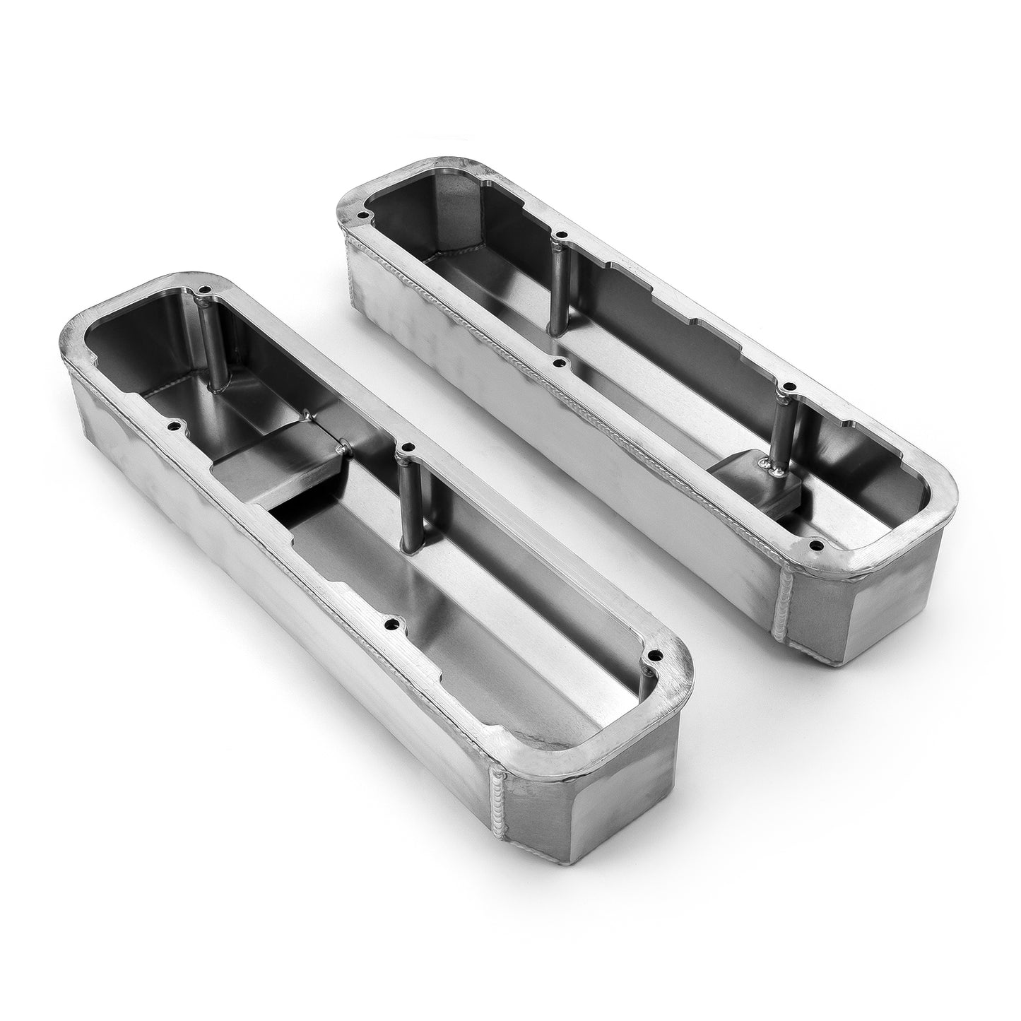 Mopar Chrysler SB 318 340 360 Fabricated Valve Covers Tall Satin w/ Hole