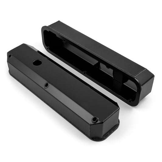 Mopar Chrysler SB 318 340 360 Fabricated Valve Covers Tall Black w/ Hole