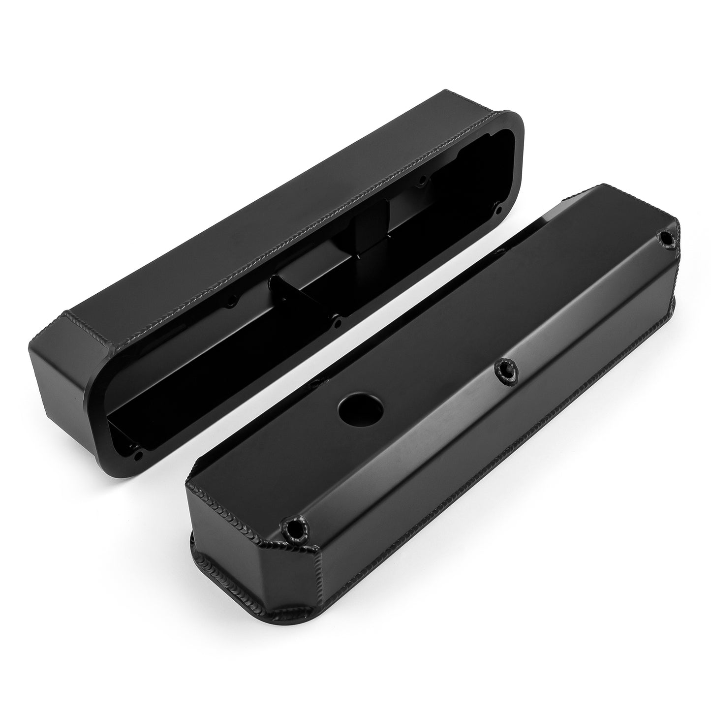 Tapas de válvulas fabricadas Mopar Chrysler SB 318 340 360 altas negras con orificio