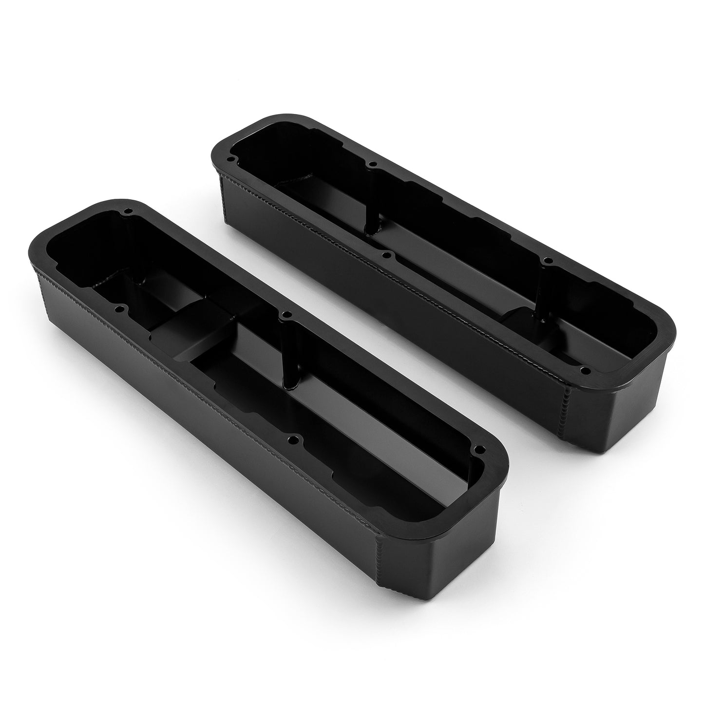 Mopar Chrysler SB 318 340 360 Fabricated Valve Covers Tall Black w/ Hole