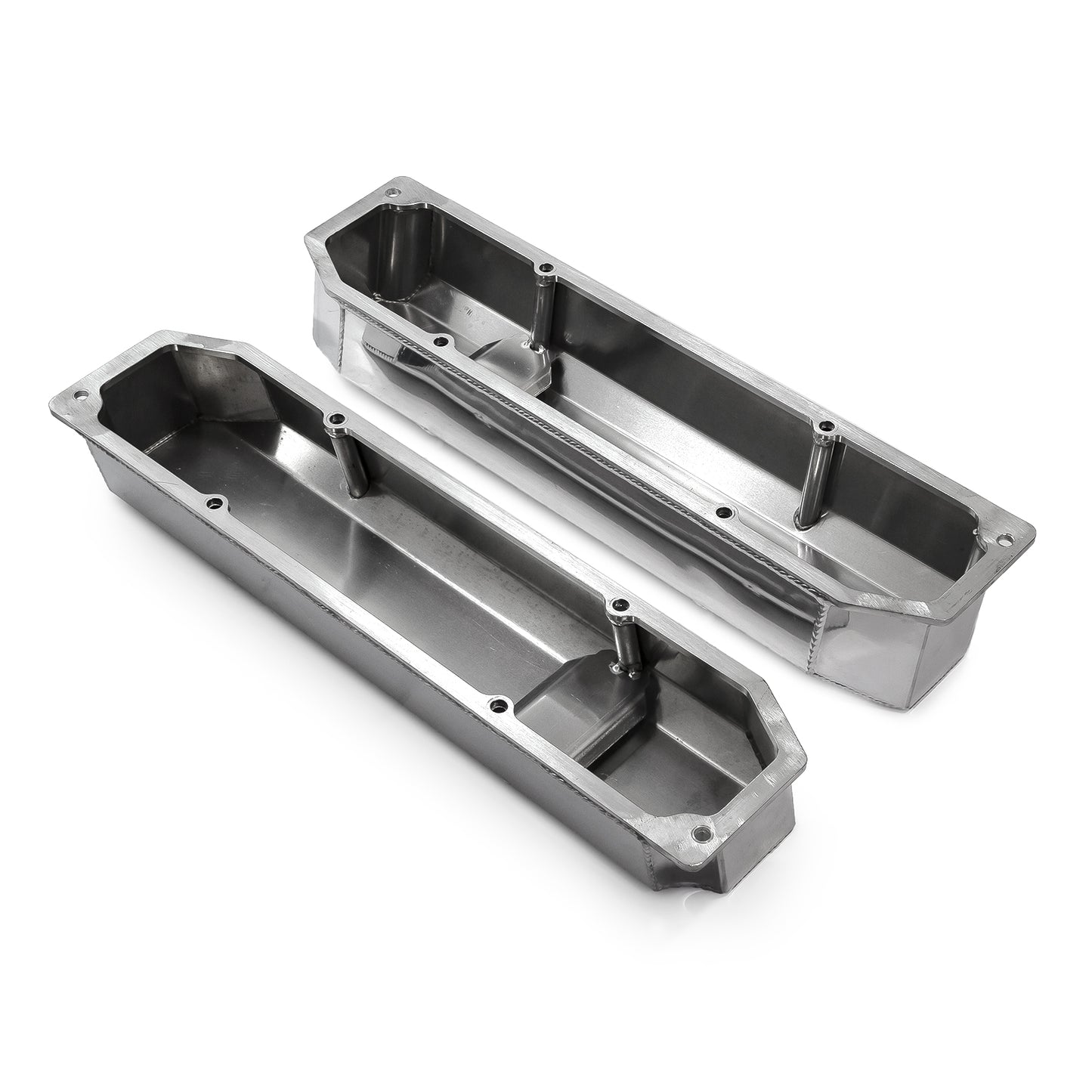 Mopar Chrysler BB 383 440 Polished Fabricated Valve Covers - Tall w/ Hole