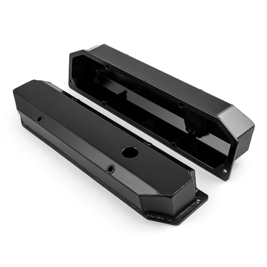 Mopar Chrysler BB 383 440 Fabricated Valve Covers Tall Black w/ Hole