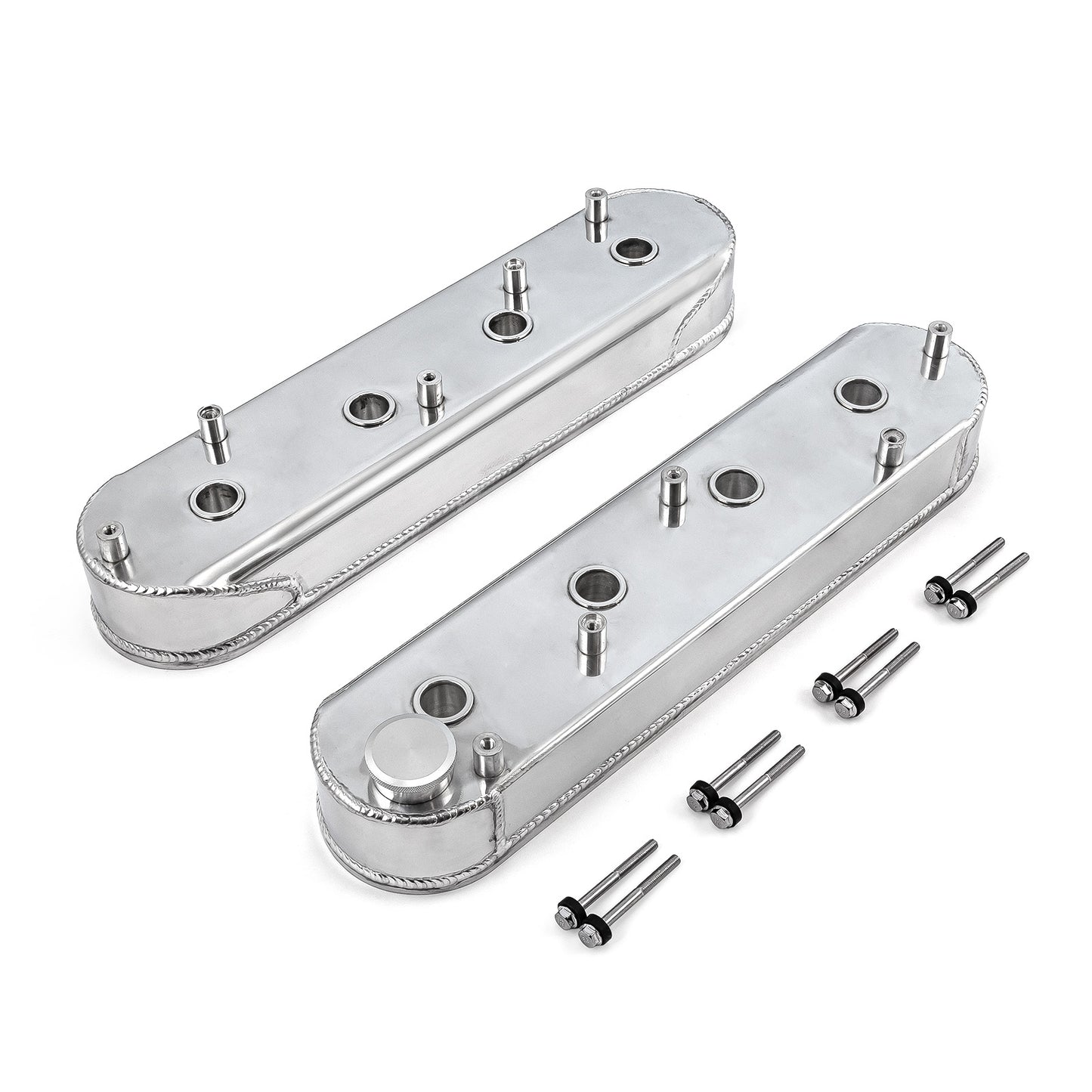 Tapas de válvulas pulidas fabricadas para Chevy LS1, LS2, LS3, LS6 y LS7 (con soportes de bobina)