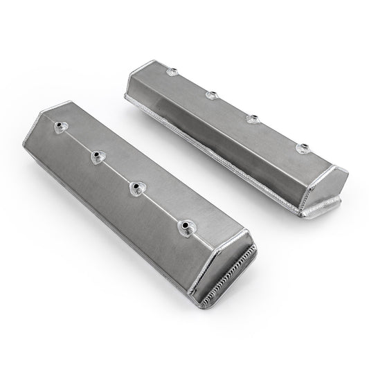 Chevy SBC 350 Vortec Center Bolt Fabricated Valve Covers Satin Tall w/o Hole