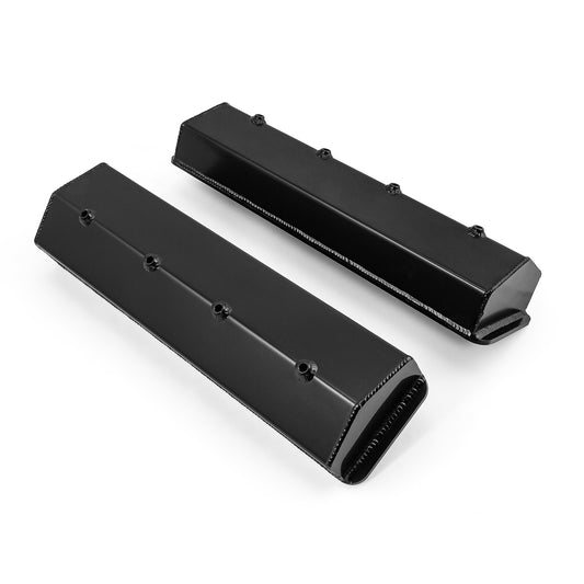 Tapas de válvulas fabricadas con perno central Vortec para Chevy SBC 350, negras, altas, sin orificio