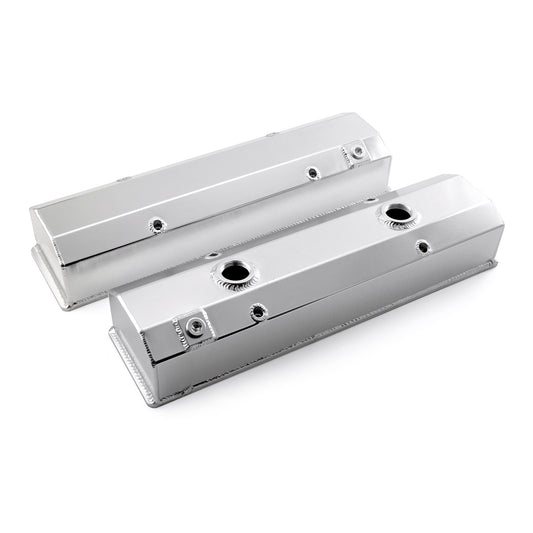 Chevy SBC 350 Anodized Fabricated Circle Track Valve Covers - Tall w/Hole (Prem)
