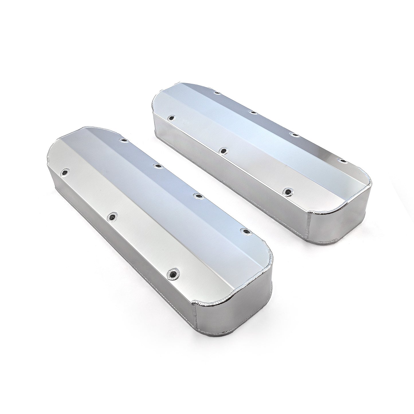 Tapas de válvulas fabricadas con pernos largos Chevy BBC 454, satinadas, altas, sin orificio