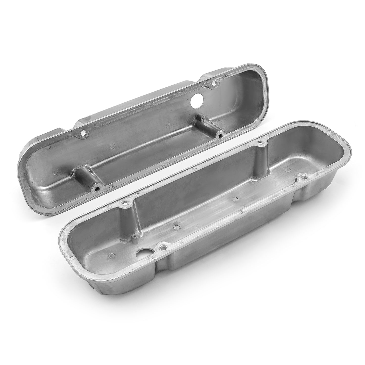 Tapas de válvulas de aluminio con aletas nostálgicas pulidas con orificio para Pontiac 326 400 455