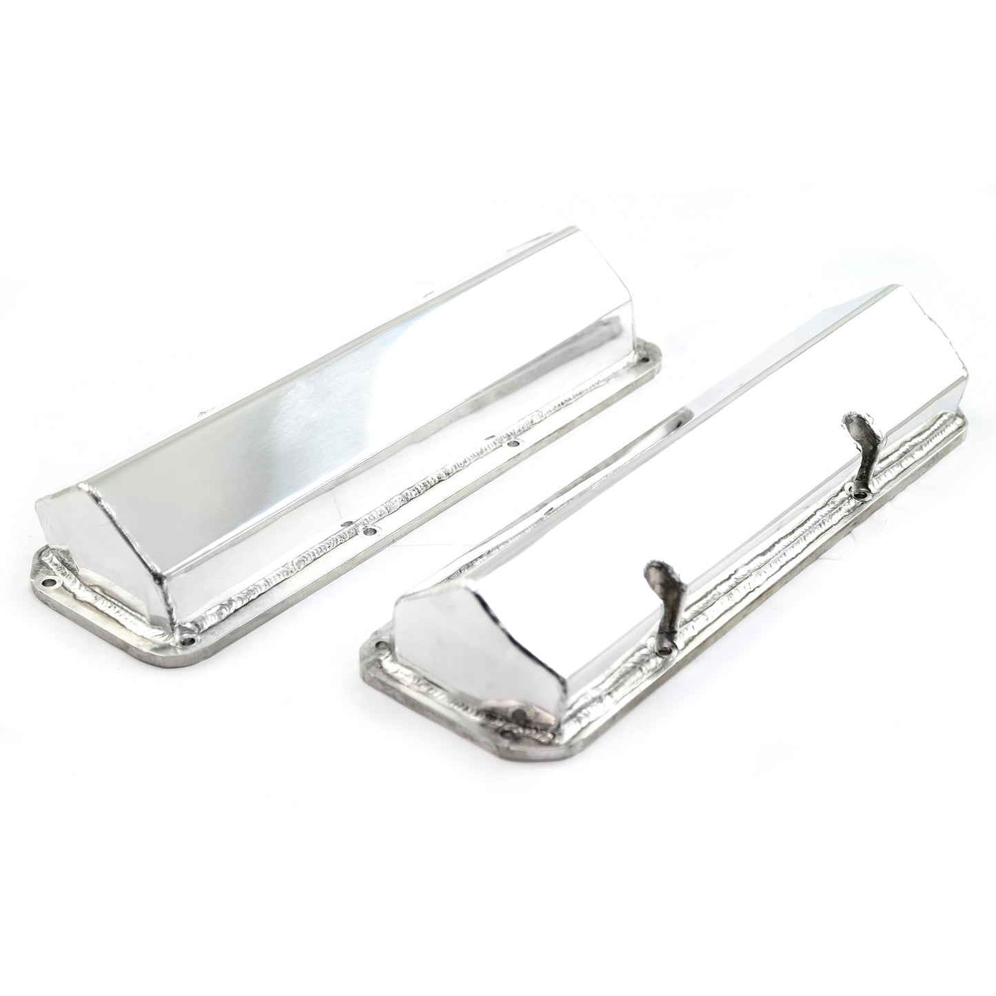 Ford 351C Cleveland Polished Fabricated Valve Covers Tall w/o Hole