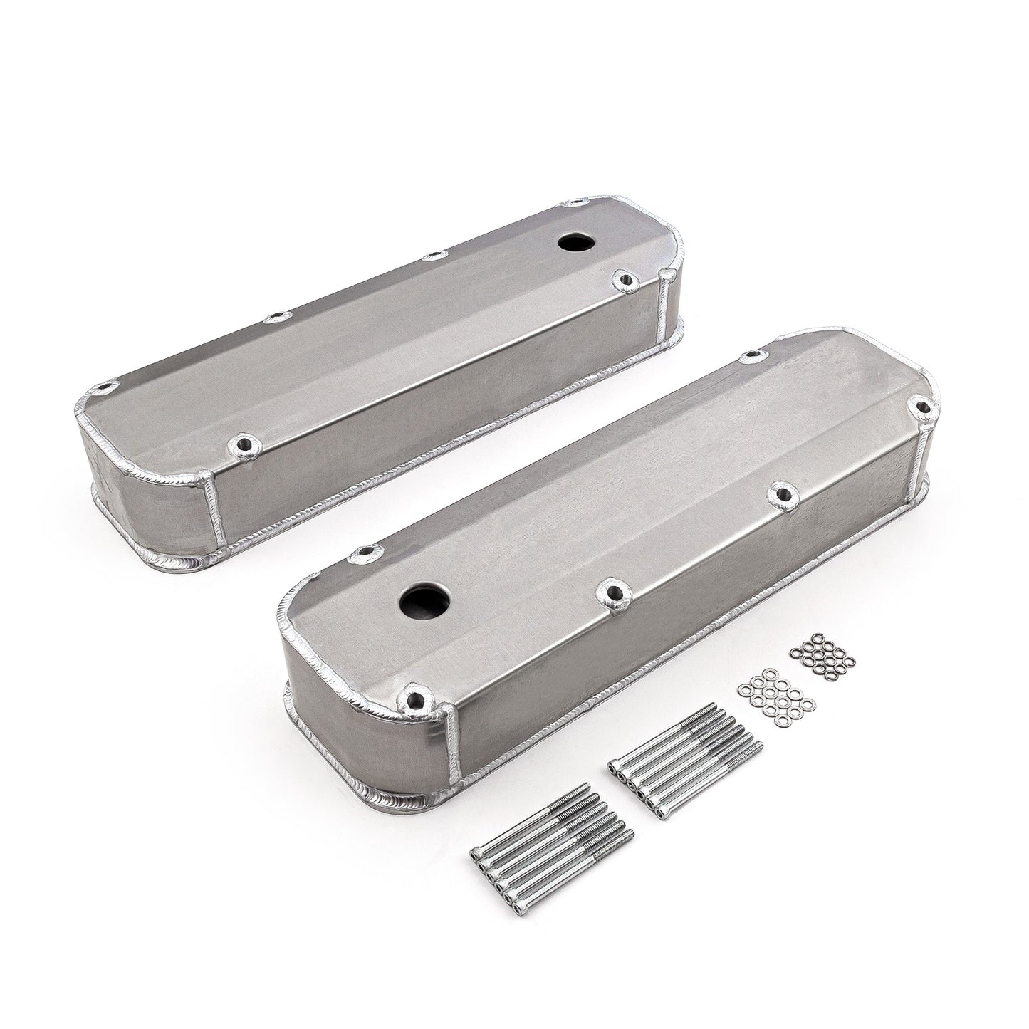Tapas de válvulas Ford BBF 429 460 de perno largo satinado - Altas con orificio