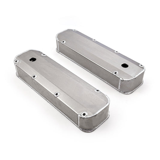 Ford 429 460 Satin Long Bolt Fabricated Valve Covers - Tall w/ Hole