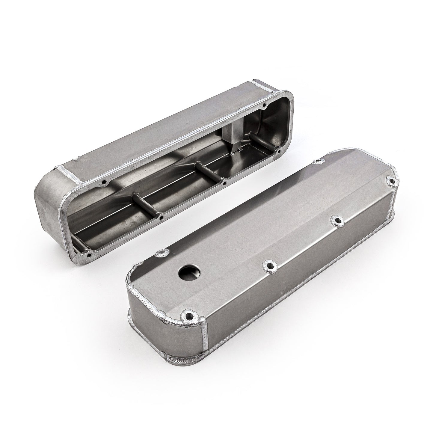 Tapas de válvulas Ford BBF 429 460 de perno largo satinado - Altas con orificio