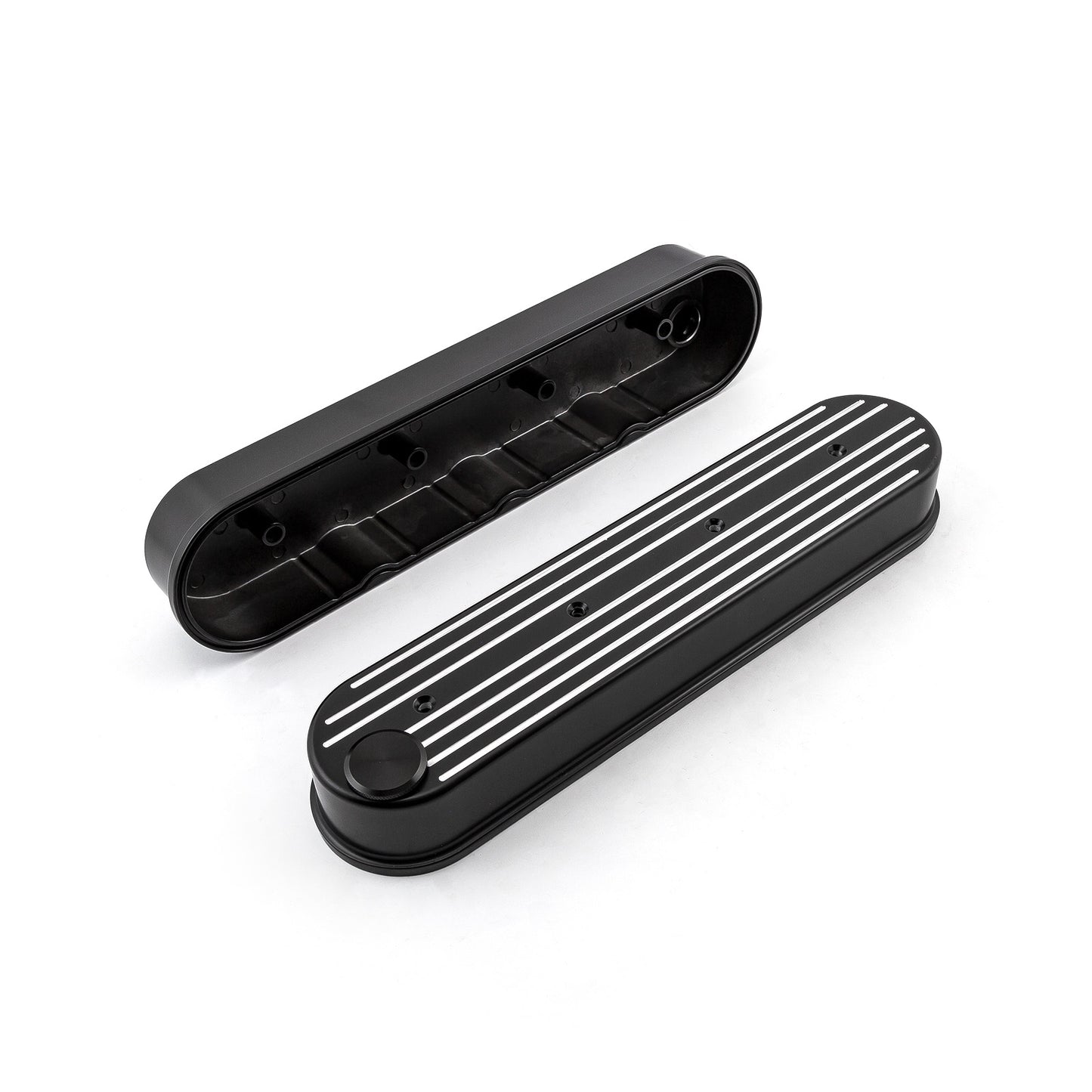 Chevy Ls1 Ls2 Ls3 Ls6 Ls7 Black Ball Milled Valve Covers - W/O Coil Mounts
