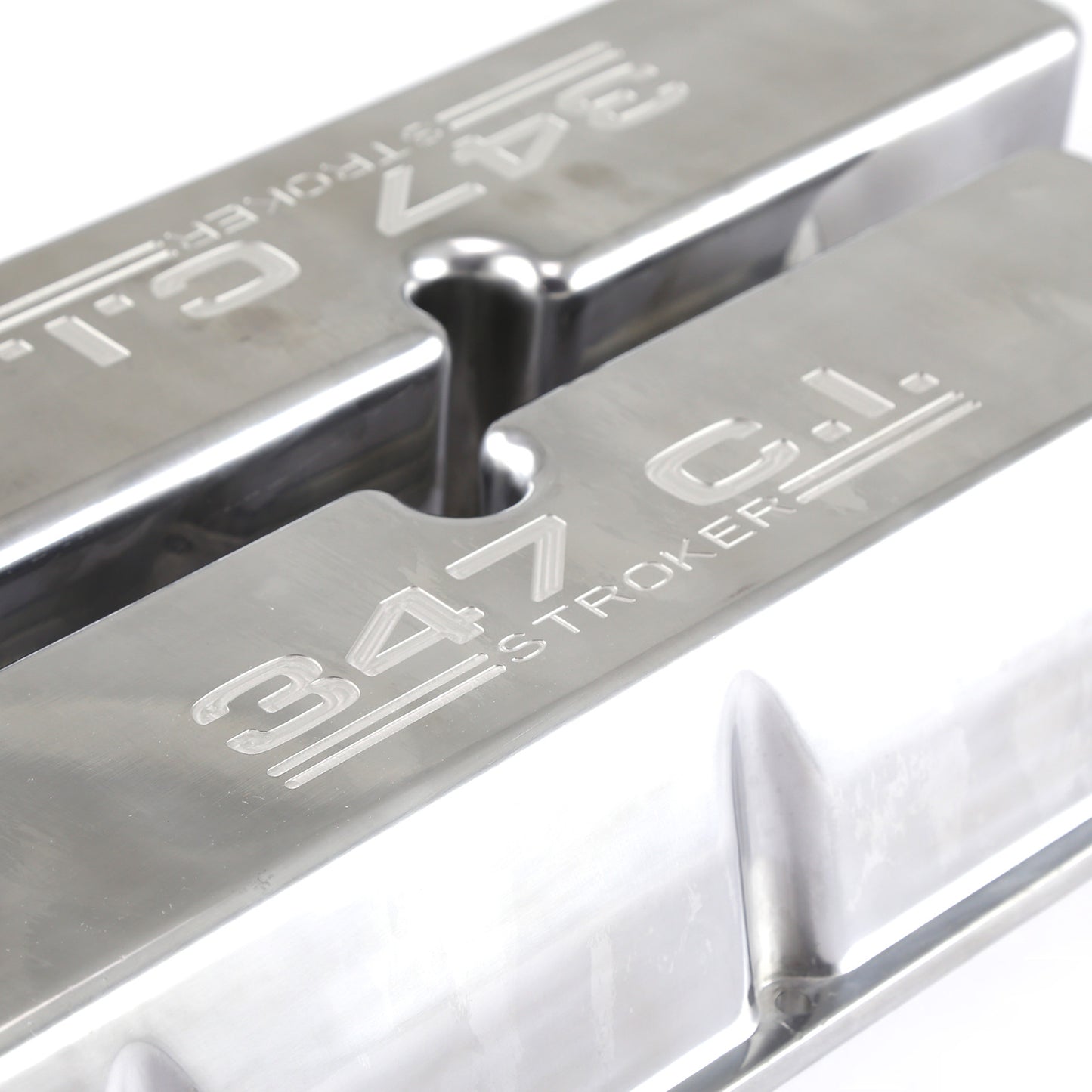 Ford SB 289 302 351 Windsor Polished Alum. 347 Stroker Valve Covers Tall No Hole