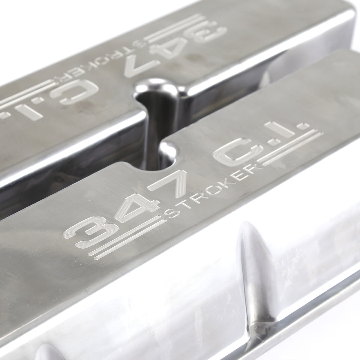 Ford SB 289 302 351 Windsor Polished Alum. 347 Stroker Valve Covers Tall No Hole