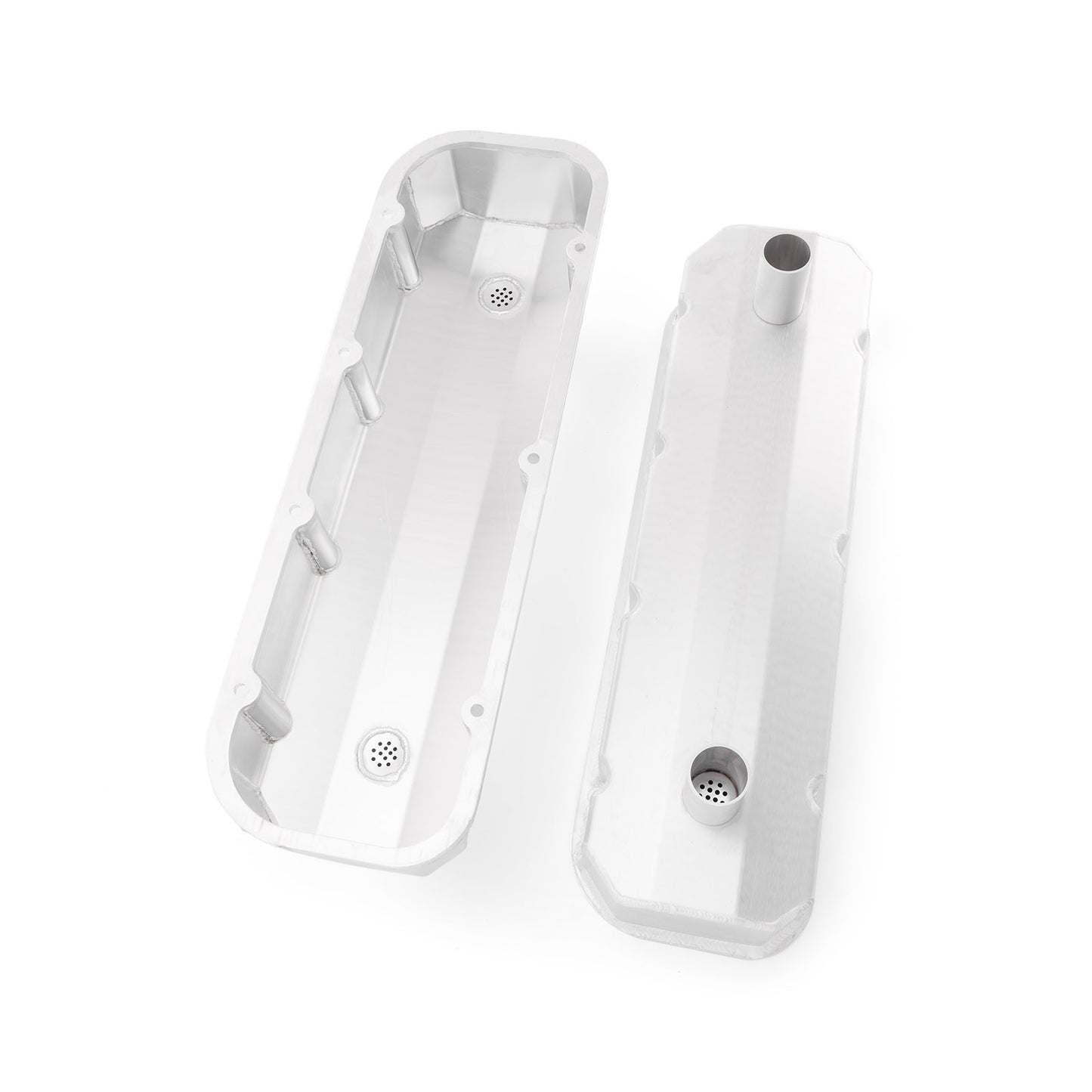 Chevy BBC 454 Satin Fabricated Circle Track Valve Covers - Tall w/ 4 x Tubes